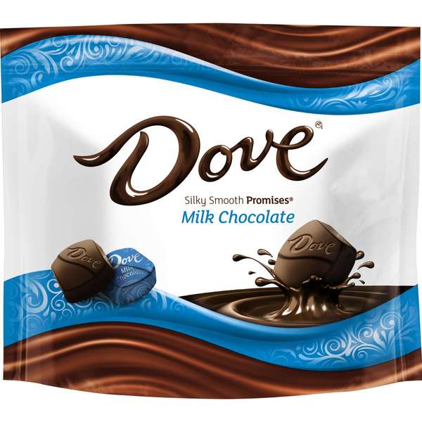 Dove Chocolate Stand Up Pouch Milk Chocolate Silky Smooth Promises 8.46 oz. Bag, PK8 361569